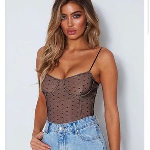 NWT White Fox No Looking Back Bodysuit Size M